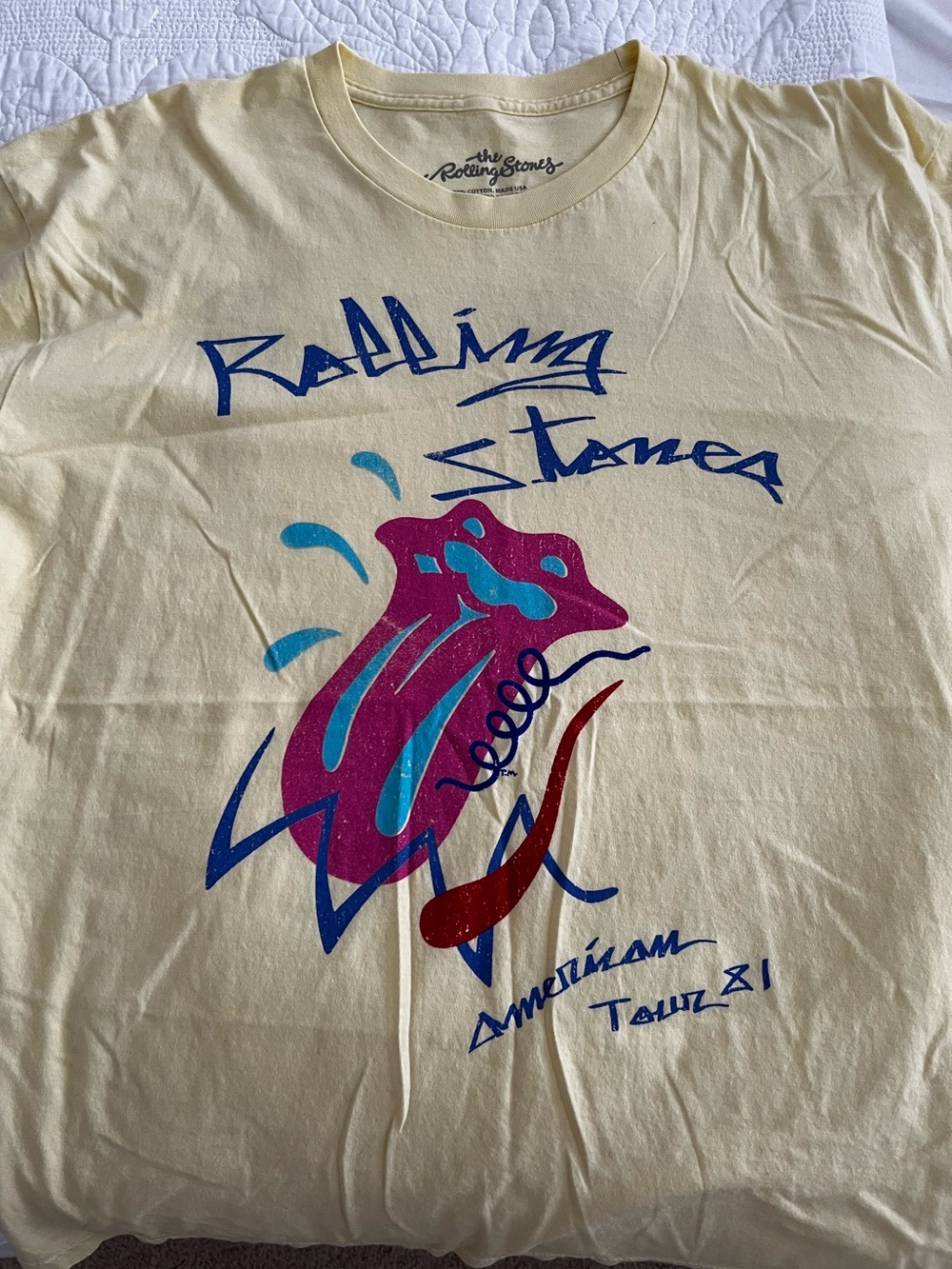 The Rolling Stones Hampton 1981 Yellow Tee